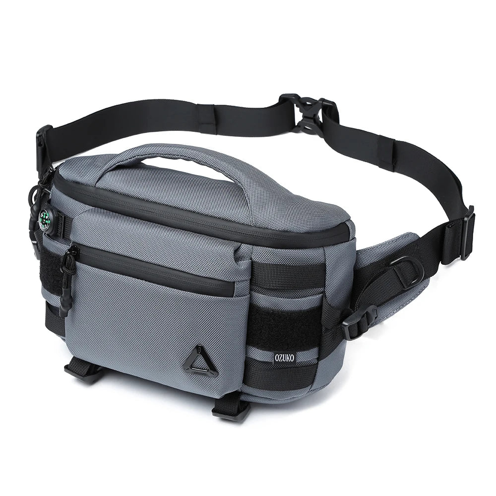 OZUKO 9778 Wholesale Waterproof Men Chest Bag for Men Fanny Pack Hiking Causal for Running Walking Traveling Waist Bag