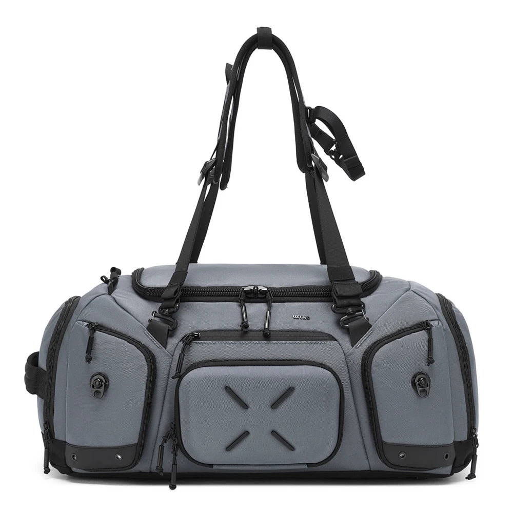 OZUKO 9834 Stylish Outdoor Duffle Bag for Men, 46L Waterproof Sport Travel Backpack with Multiple Pockets, Shoe Storage