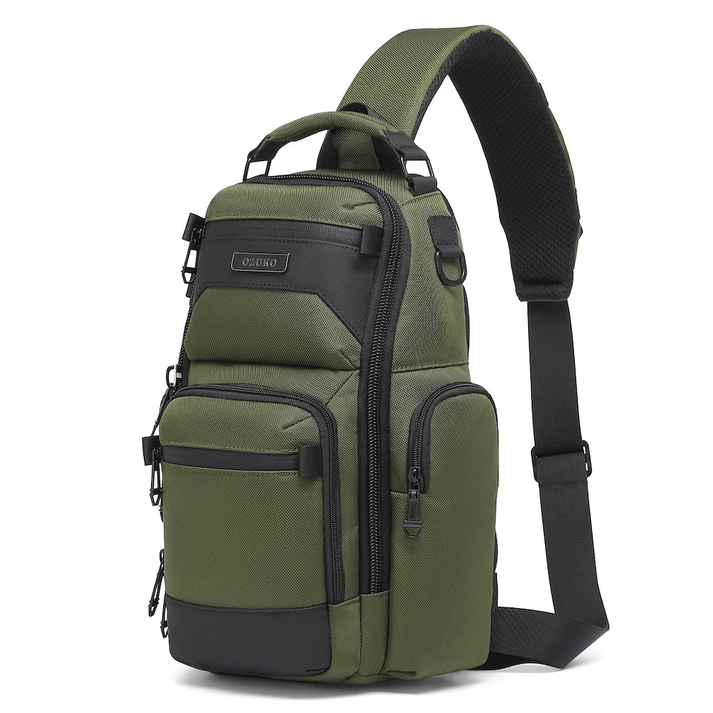 OZUKO 9805 Lightweight Crossbody Bag Men's Fashion Chest Bag Sports Casual Large Capacity Small Backpack for Men