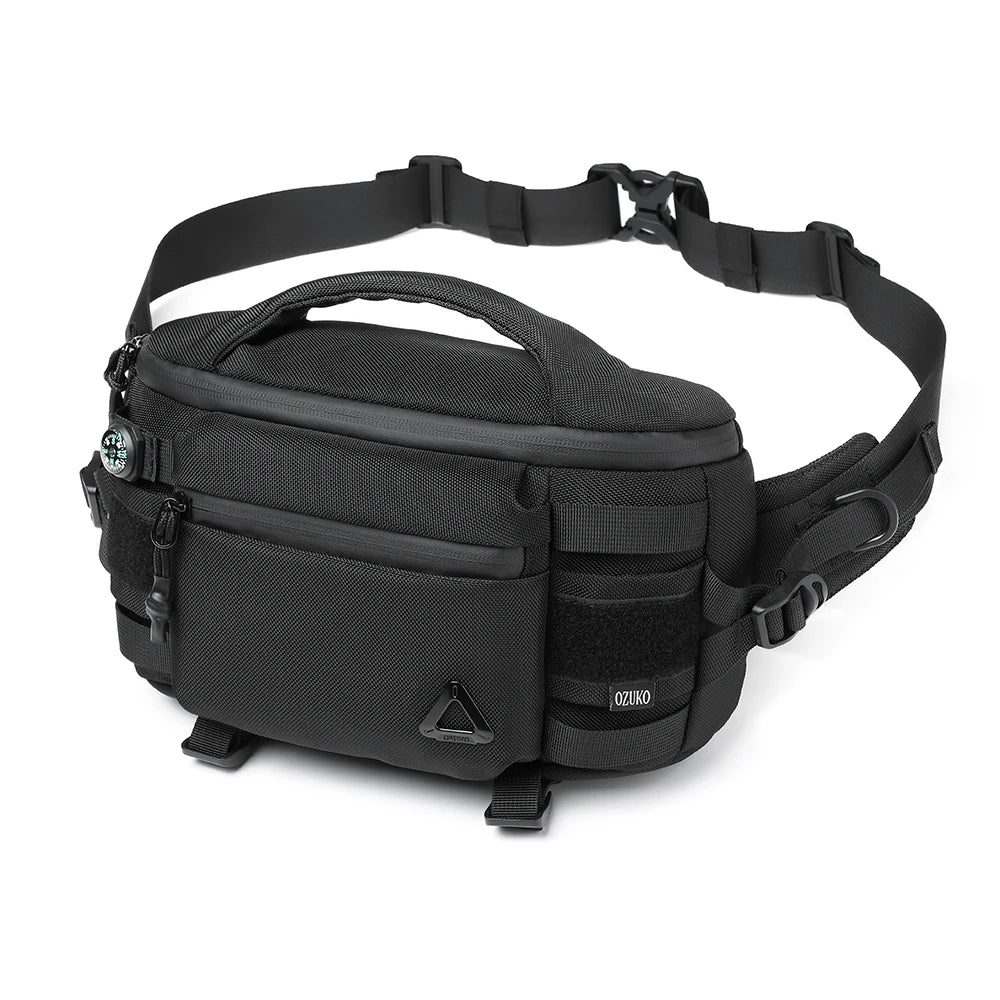 OZUKO 9778 Wholesale Waterproof Men Chest Bag for Men Fanny Pack Hiking Causal for Running Walking Traveling Waist Bag