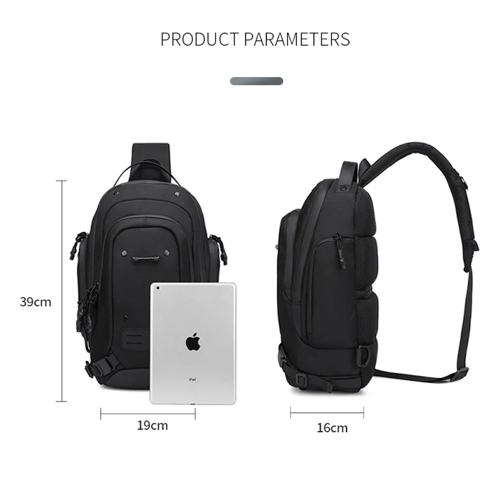 OZUKO 9740 Large Capacity  Fashion Waterproof Chest Bag Men Custom LOGO Travel Crossbody Bag Outdoor Shoulder Sling Bag