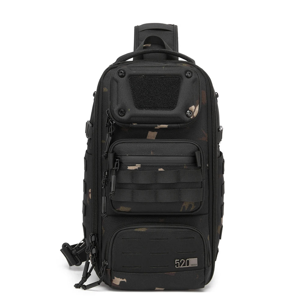 OZUKO 9912 Urban Multi-Function Sport Sling Bag Men's Large Capacity Waterproof Crossbody Sport Fitness Business Chest Bag