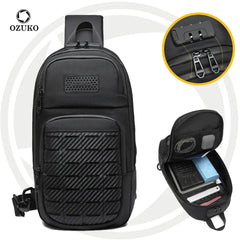 Ozuko 9577 Sport Designer Side Bag Tactical Crossbody Waist Sling Bag for Men Travel Custom Waterproof Mens Chest Bag