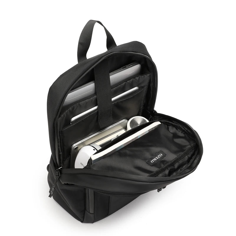 For 9695 Anti-Theft Fashion Business Laptop Waterproof Backpack with Large Capacity for Unisex Use