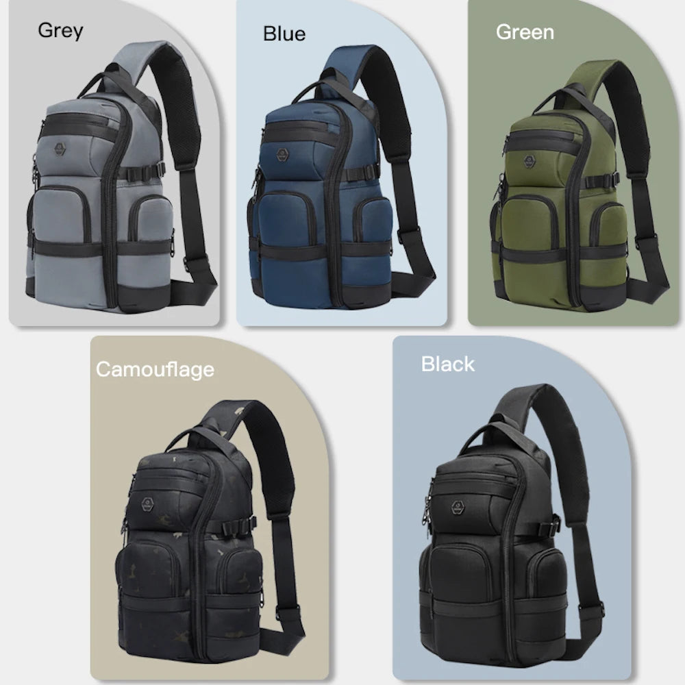 Ozuko 9808 Outdoor Hiking Daypack Crossbody Shoulder Men Chest Bag Urban Outdoor Waterproof Travel Sling Bag for Men