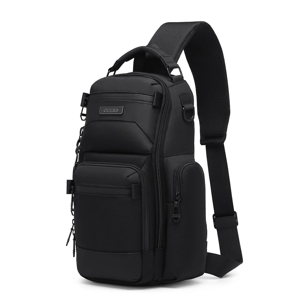 OZUKO 9805 Lightweight Crossbody Bag Men's Fashion Chest Bag Sports Casual Large Capacity Small Backpack for Men