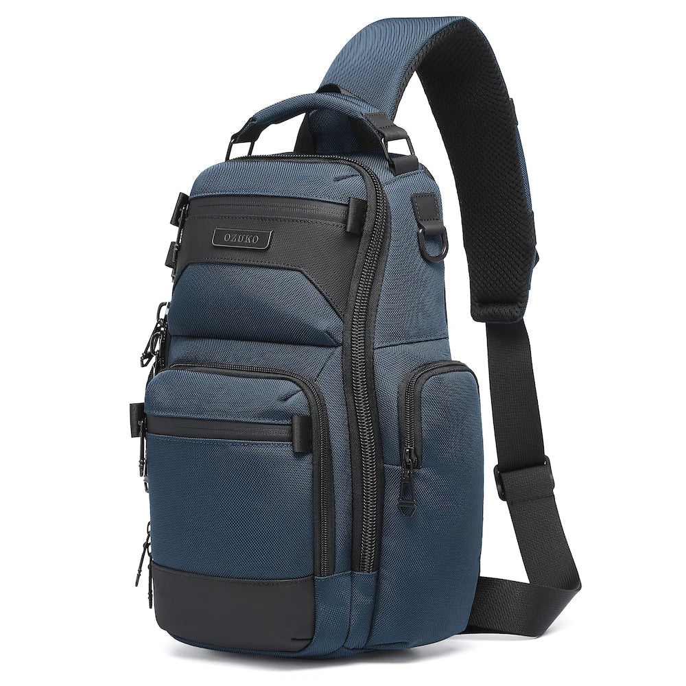 OZUKO 9805 Lightweight Crossbody Bag Men's Fashion Chest Bag Sports Casual Large Capacity Small Backpack for Men