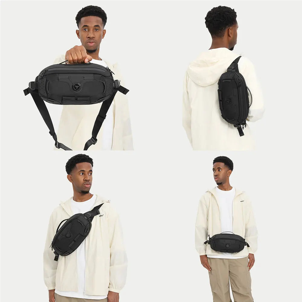 Ozuko 9825 Fanny Pack Small Shoulder Sling Bag Purse Bag Casual Handbag Adjustable Strap for Daily Carry Men Cross Bag