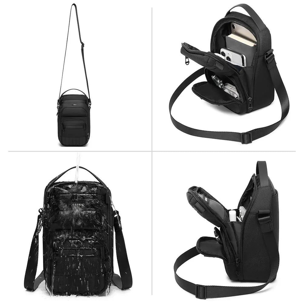 Ozuko 9815 Men's Small Crossbody Messenger Bag - Shoulder Satchel Side Bag Versatile Messenger Purse