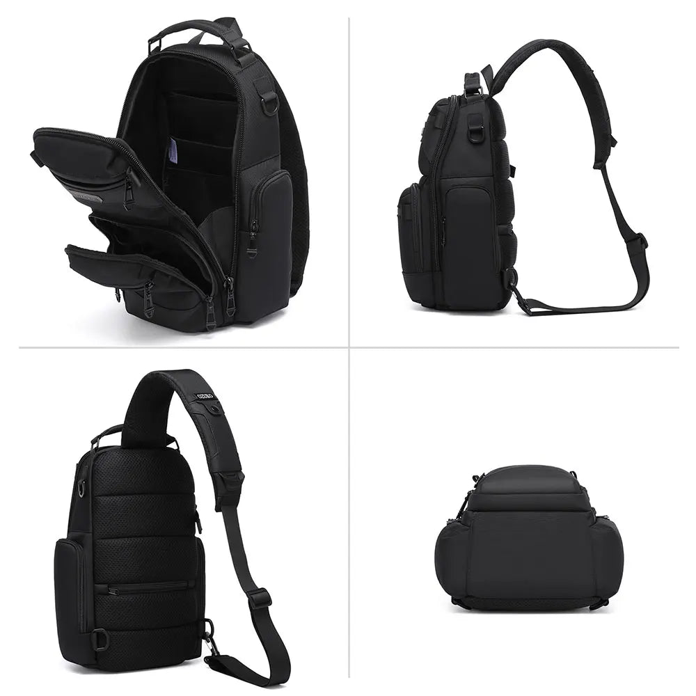OZUKO 9805 Lightweight Crossbody Bag Men's Fashion Chest Bag Sports Casual Large Capacity Small Backpack for Men