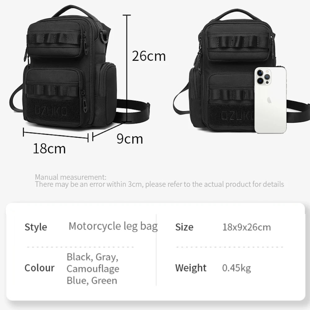 Ozuko 9818 Mens Outdoor Sporting Hiking Waist Hip Pack Messenger Shoulder Drop Leg Thigh Bag Pouches for Men Women