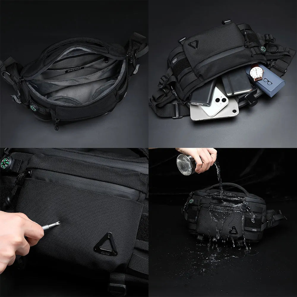 OZUKO 9778 Wholesale Waterproof Men Chest Bag for Men Fanny Pack Hiking Causal for Running Walking Traveling Waist Bag