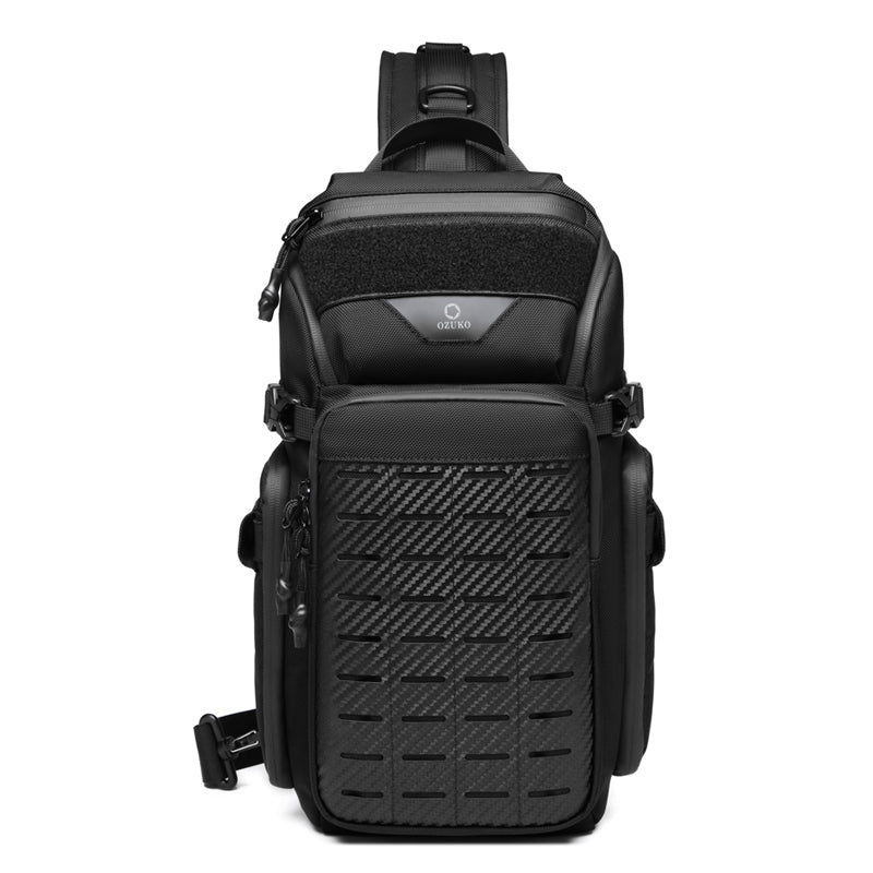 OZUKO 9680 Waterproof Single Shoulder Bag For Men Daily Fashion Crossbody Can Fit Camera Tripod Portable Street Style Chest Bag