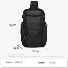 OZUKO 9809 New Designs Fashion Custom Logo Zipper Closure Mini Mens Messenger Bag Cross Body Chest Sling Bag Men Outdoor School