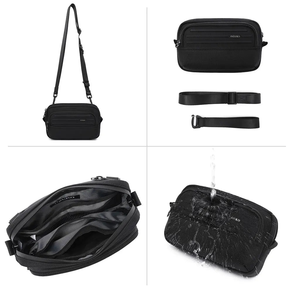OZUKO 9798 Mens Lightweight Messenger Bag Waterproof Crossbody Bags for Work Men Satchel Business High Quality Zipper Handbag
