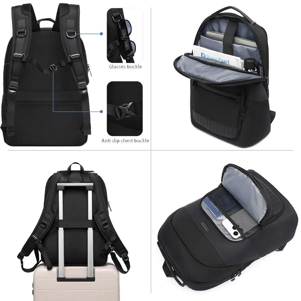 Ozuko 9847 Business Smart 15.6 Inch Laptop Backpack Anti-Theft Multi-Functional Travel Professional Work Office Men Daily