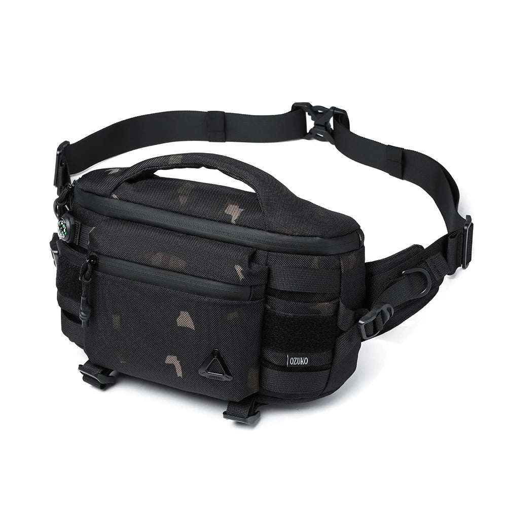 OZUKO 9778 Wholesale Waterproof Men Chest Bag for Men Fanny Pack Hiking Causal for Running Walking Traveling Waist Bag