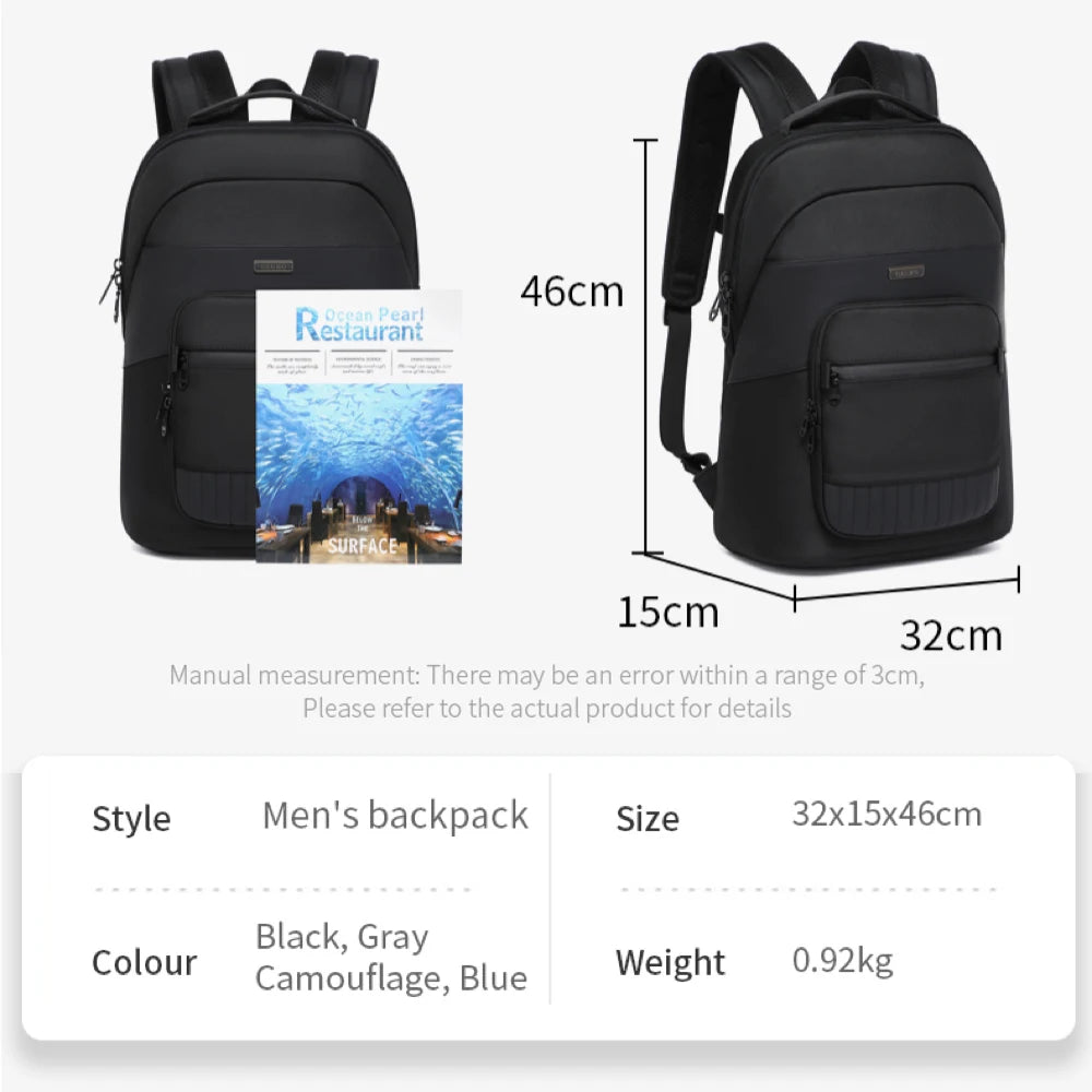 Ozuko 9847 Business Smart 15.6 Inch Laptop Backpack Anti-Theft Multi-Functional Travel Professional Work Office Men Daily
