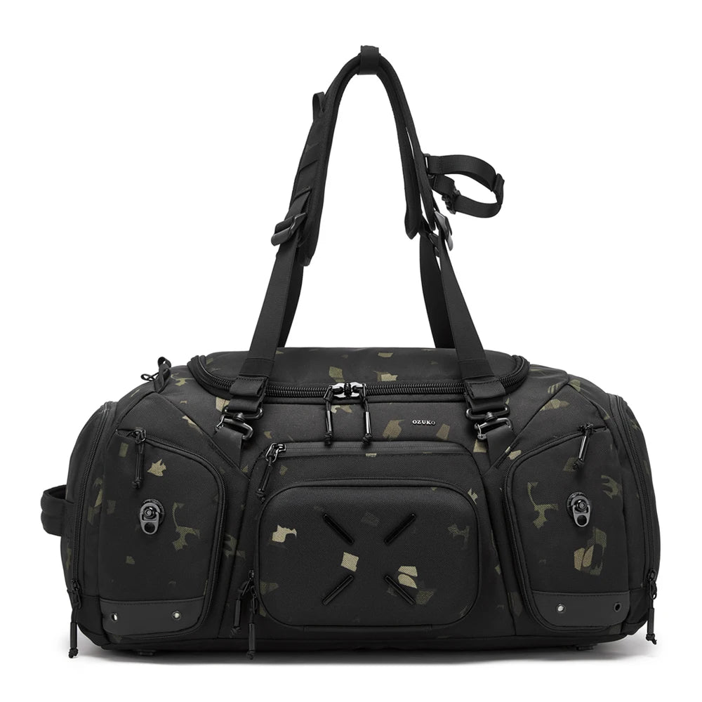OZUKO 9834 Stylish Outdoor Duffle Bag for Men, 46L Waterproof Sport Travel Backpack with Multiple Pockets, Shoe Storage
