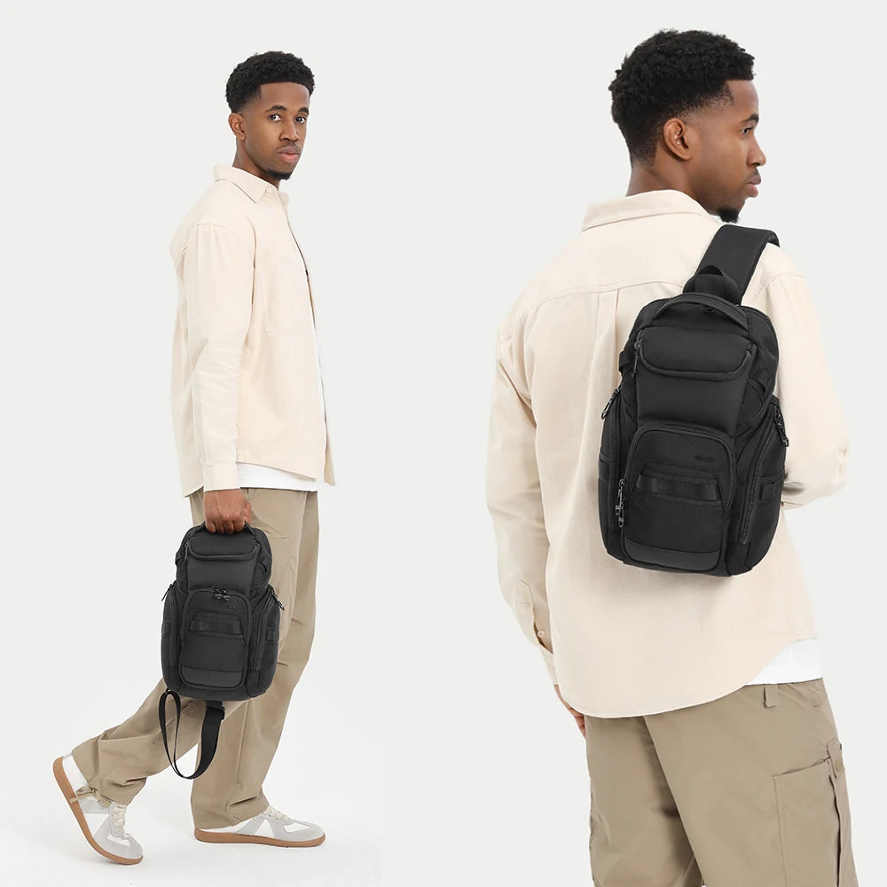 OZUKO 9809 New Designs Fashion Custom Logo Zipper Closure Mini Mens Messenger Bag Cross Body Chest Sling Bag Men Outdoor School
