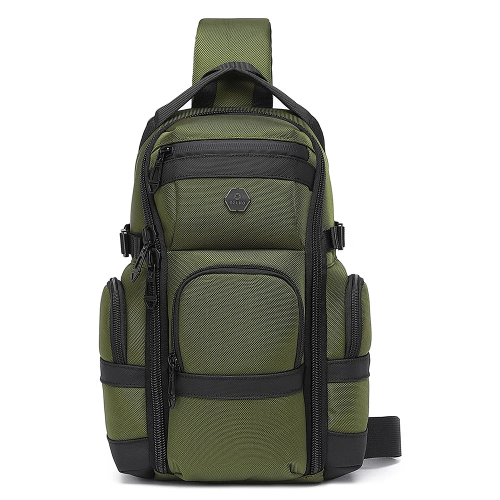 Ozuko 9808 Outdoor Hiking Daypack Crossbody Shoulder Men Chest Bag Urban Outdoor Waterproof Travel Sling Bag for Men