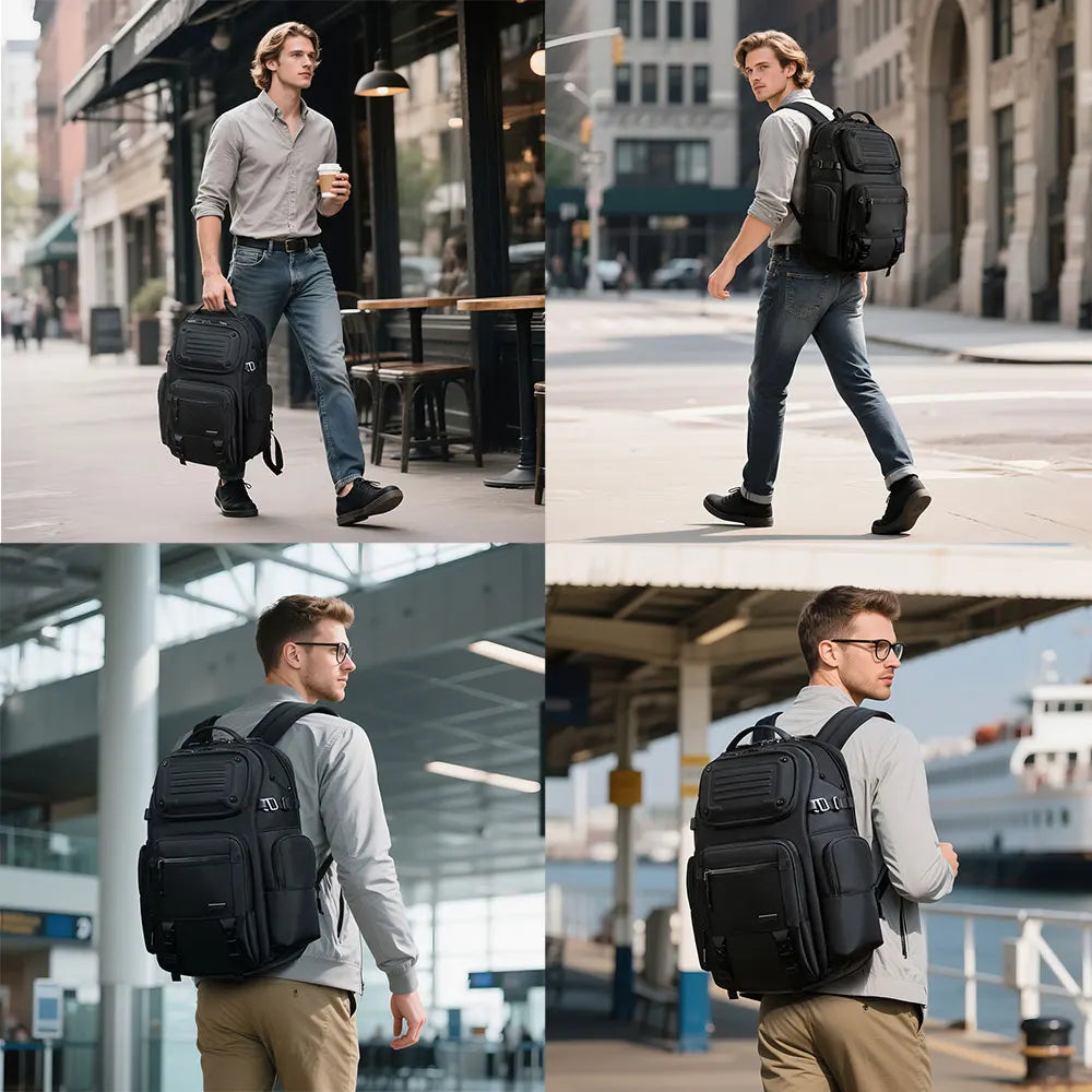 OZUKO 9891 Professional Anti-Theft Waterproof Backpack, 25L Secure Laptop Bag for Commuters with Hidden Pockets Lockable Zippers