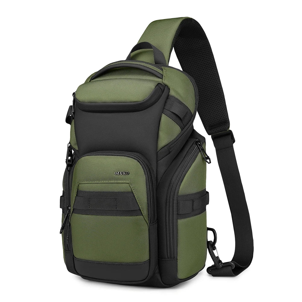 OZUKO 9809 New Designs Fashion Custom Logo Zipper Closure Mini Mens Messenger Bag Cross Body Chest Sling Bag Men Outdoor School