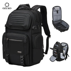 OZUKO 9891 Professional Anti-Theft Waterproof Backpack, 25L Secure Laptop Bag for Commuters with Hidden Pockets Lockable Zippers