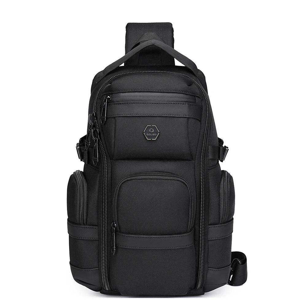 Ozuko 9808 Outdoor Hiking Daypack Crossbody Shoulder Men Chest Bag Urban Outdoor Waterproof Travel Sling Bag for Men