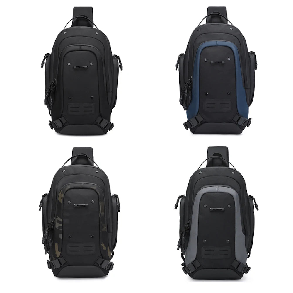OZUKO 9740 Large Capacity  Fashion Waterproof Chest Bag Men Custom LOGO Travel Crossbody Bag Outdoor Shoulder Sling Bag