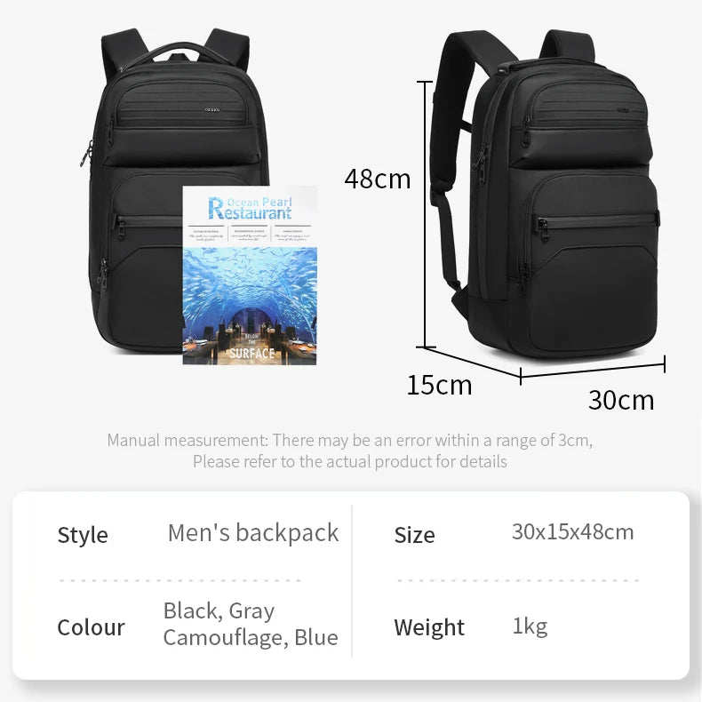 Ozuko 9849 New Casual  Computer Men Laptop Backpack Travel Waterproof Business Backpack Bag Custom Men Bag Manufacturer