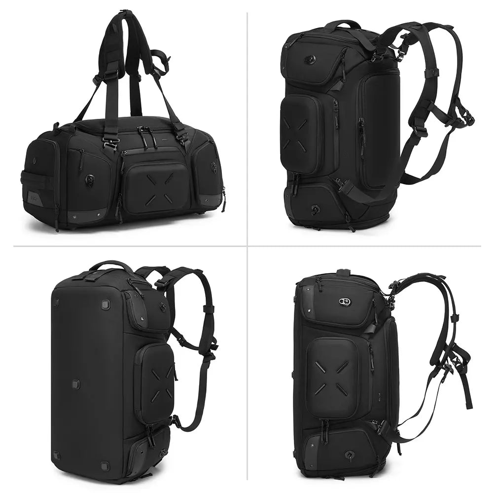 OZUKO 9834 Stylish Outdoor Duffle Bag for Men, 46L Waterproof Sport Travel Backpack with Multiple Pockets, Shoe Storage