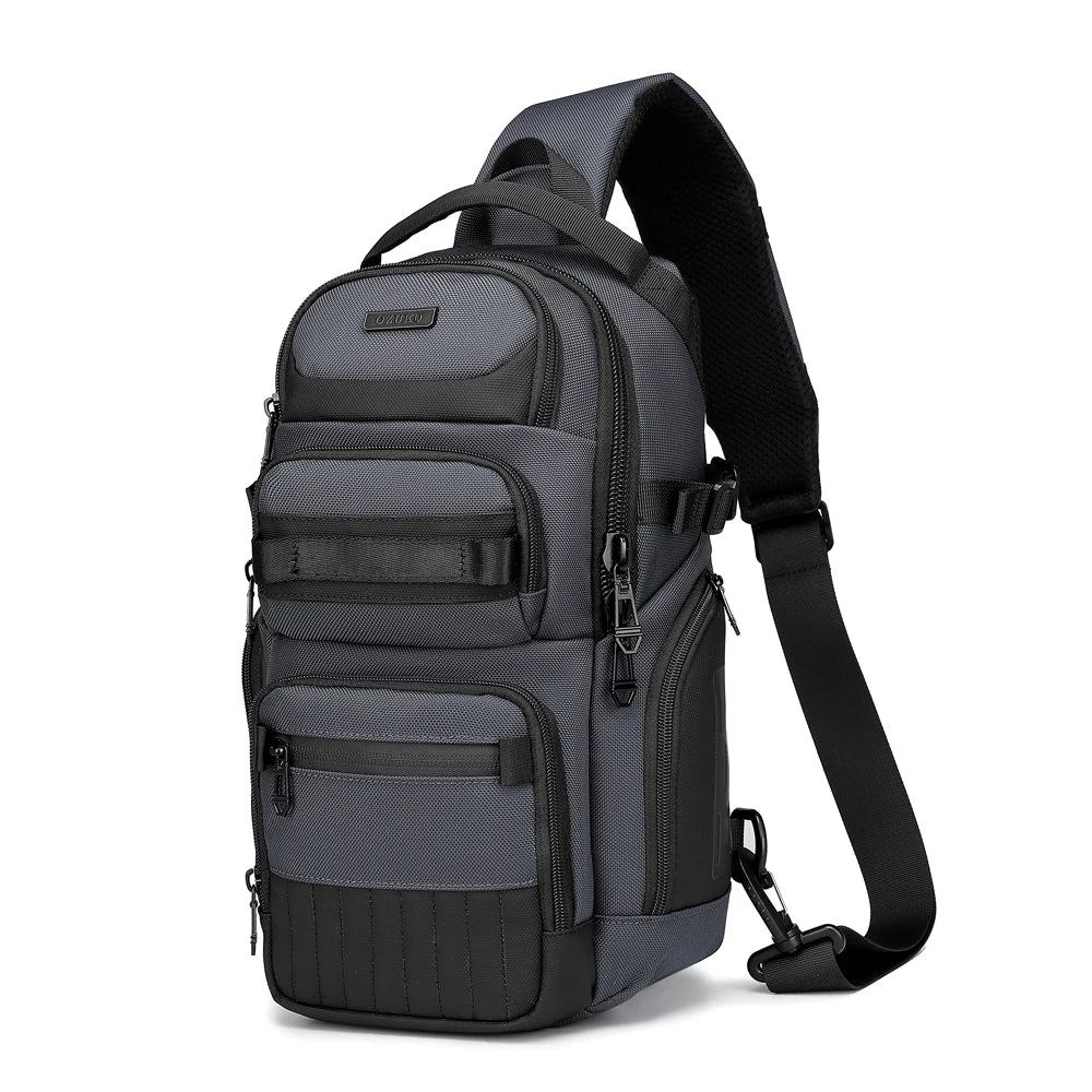 OZUKO 9807 Men's Casual Fashion Crossbody Shoulder Bag Business Sport Riding Small Backpack Polyester Material Zipper Portable