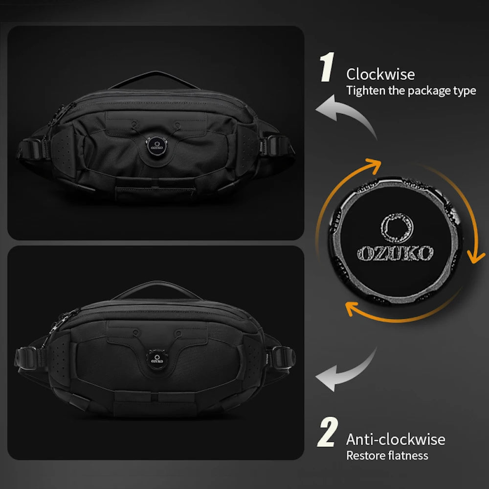 Ozuko 9825 Fanny Pack Small Shoulder Sling Bag Purse Bag Casual Handbag Adjustable Strap for Daily Carry Men Cross Bag