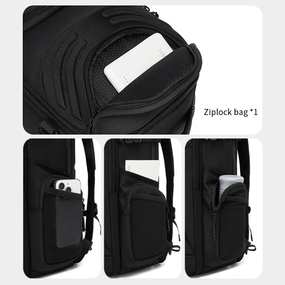 Ozuko 9920 Business Backpack,Water Resistant Laptop Bag with Multiple Compartments, Professional Commute Daypack for Work Office