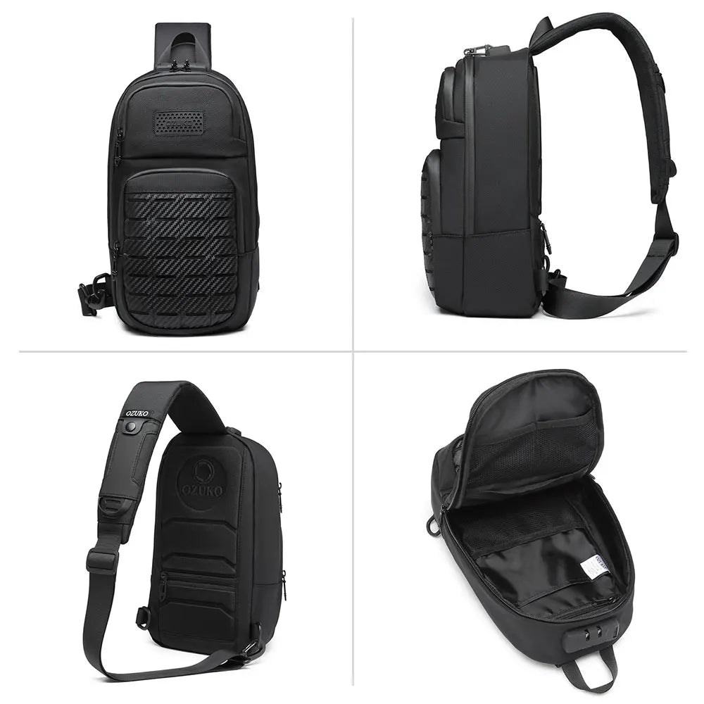 Ozuko 9577 Sport Designer Side Bag Tactical Crossbody Waist Sling Bag for Men Travel Custom Waterproof Mens Chest Bag
