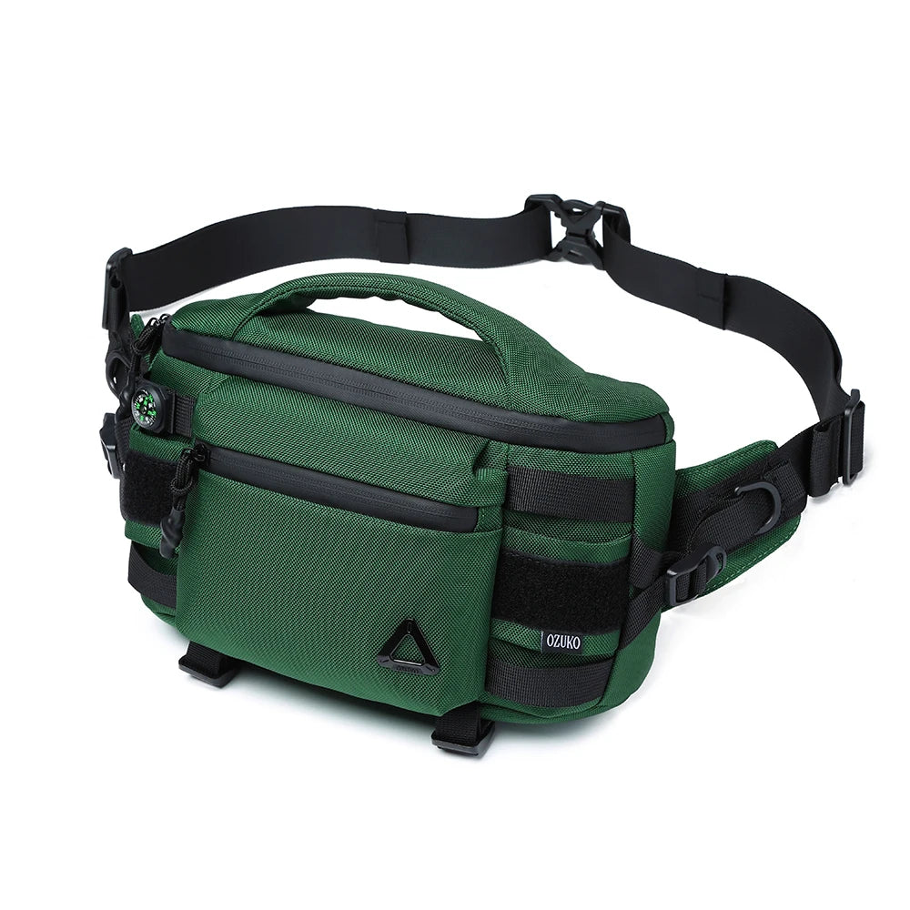 OZUKO 9778 Wholesale Waterproof Men Chest Bag for Men Fanny Pack Hiking Causal for Running Walking Traveling Waist Bag
