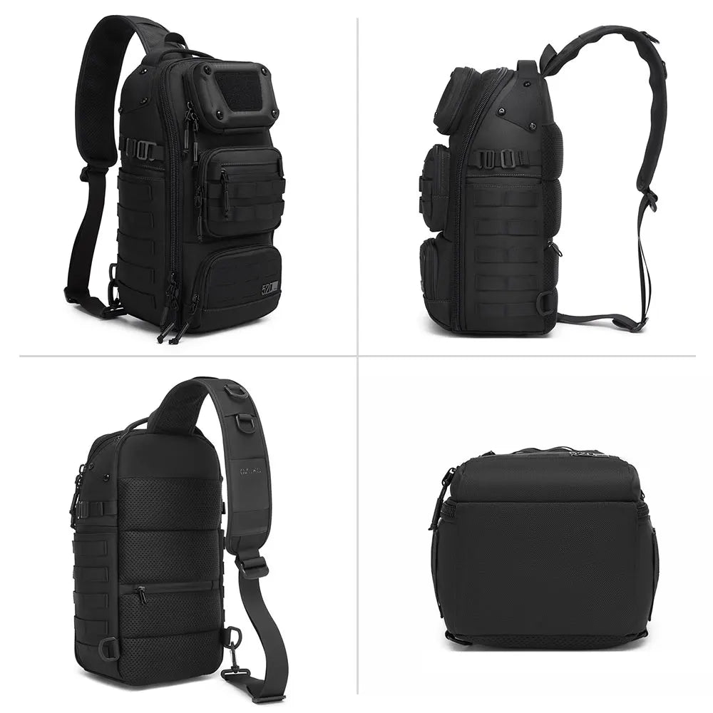 OZUKO 9912 Urban Multi-Function Sport Sling Bag Men's Large Capacity Waterproof Crossbody Sport Fitness Business Chest Bag