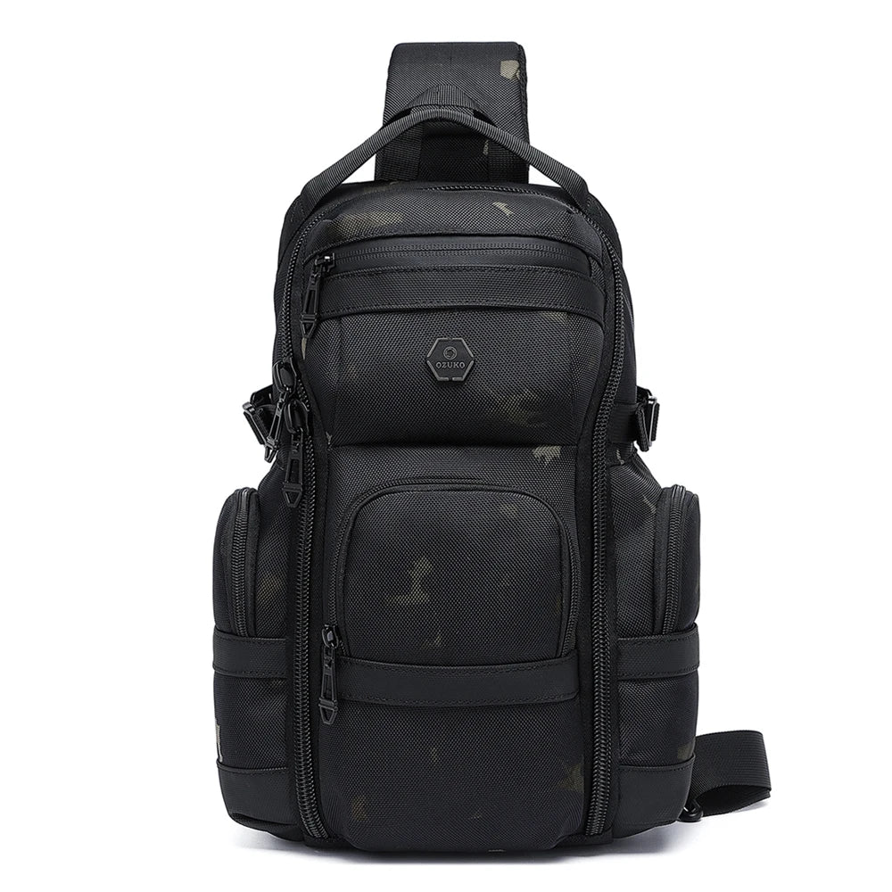 Ozuko 9808 Outdoor Hiking Daypack Crossbody Shoulder Men Chest Bag Urban Outdoor Waterproof Travel Sling Bag for Men
