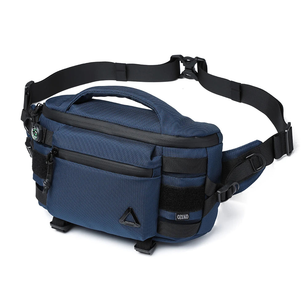 OZUKO 9778 Wholesale Waterproof Men Chest Bag for Men Fanny Pack Hiking Causal for Running Walking Traveling Waist Bag