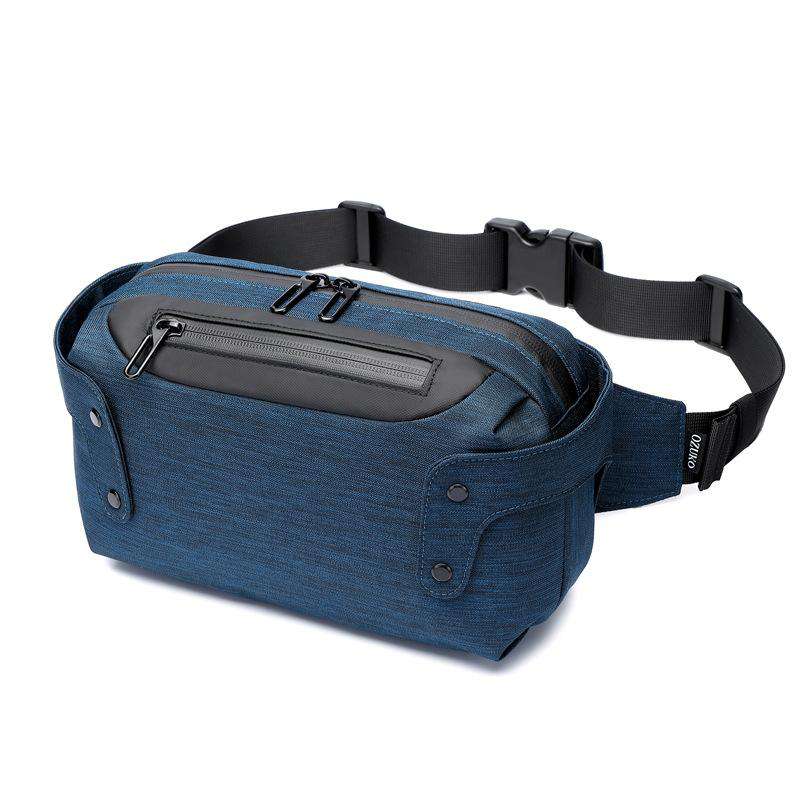 OZUKO Men Outdoor Sports Waist Bag Waterproof Male Chest Bag USB Charging Belt Bag for Men Short Trip Waist Pack Shoulder Bags