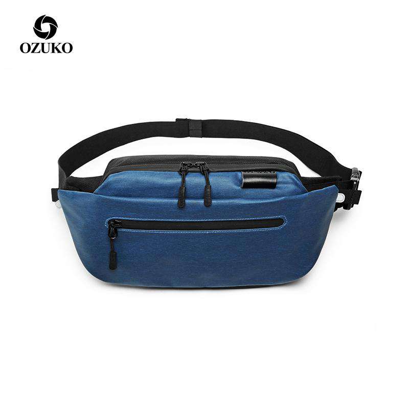 Ozuko Fashion Custom Fanny Pack Men Waterproof Sport Mini Crossbody Chest Running Waist Bag - OZUKO.CN