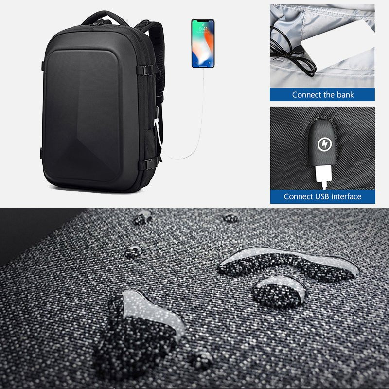 Ozuko 9082 Wholesale Anti Theft Type Custom Fashion EVA Hard Shell Usb Charger Business Waterproof Men Laptop Backpack - OZUKO.CN