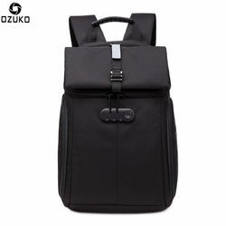 Ozuko 8969 Anti Theft Expandable Roll Top Backpack With Laptop Pocket Waterproof Large Capacity Outdoor College School Bag - OZUKO.CN