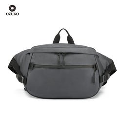 Ozuko 9206 New Designer Fashion Travel Sling Bag Waterproof Quality Custom Mini Crossbody Design Wholesale Waist Bag Men - OZUKO.CN