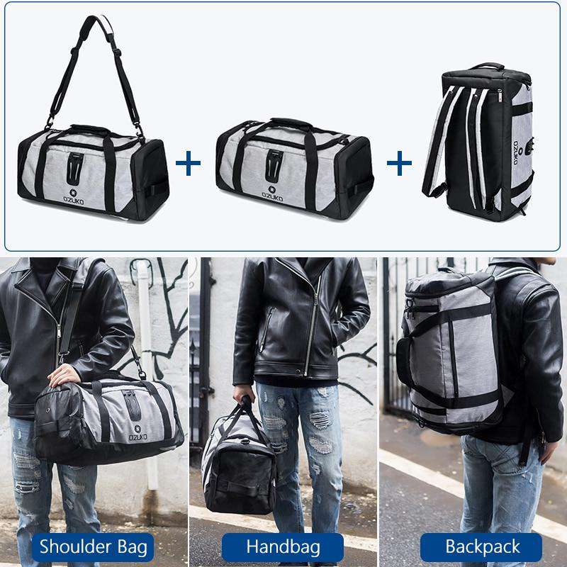 OZUKO 2020 Multifunctional High Capacity Men Travel Duffle Bag Waterproof Oxford Luggage Handbags Carry On Weekend Bags for Trip - OZUKO.CN