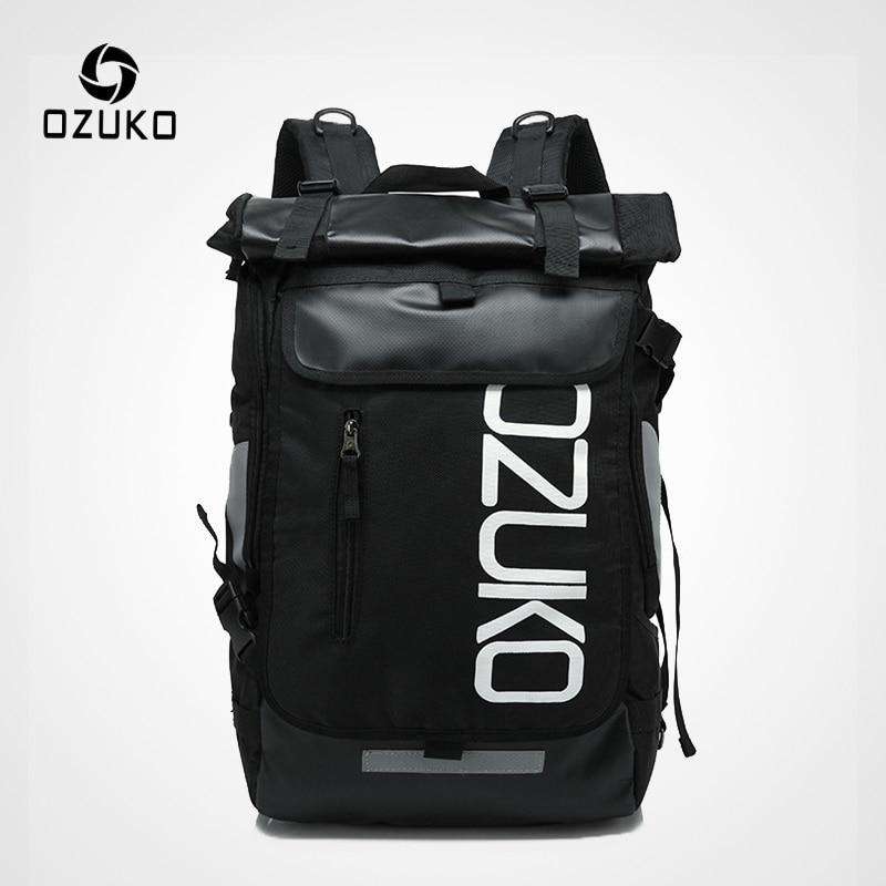 OZUKO Fashion Men 15.6 inch Laptop Backpack Water Repellent Schoolbag for Teenager Casual Student Backpacks Male Travel Mochila - OZUKO.CN