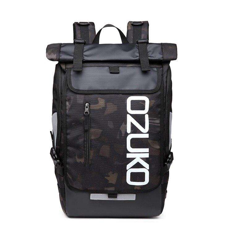 OZUKO Fashion Men 15.6 inch Laptop Backpack Water Repellent Schoolbag for Teenager Casual Student Backpacks Male Travel Mochila - OZUKO.CN