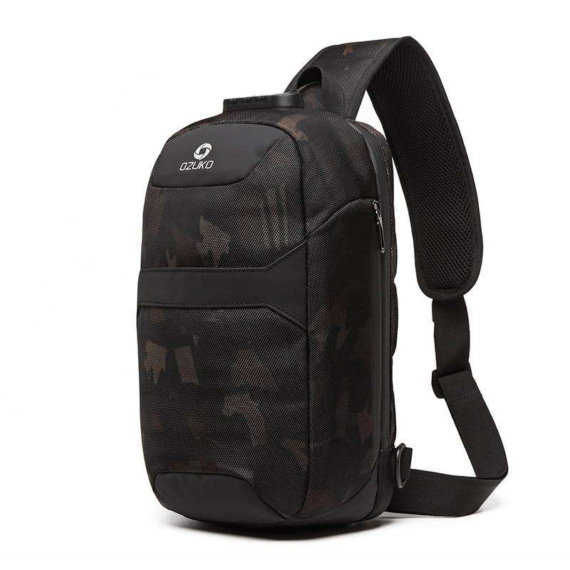 OZUKO Men Anti-theft Crossbody Bags Male Waterproof USB Charging Chest Pack Short Trip Messenger Sling Bag Shoulder Chest Bag - OZUKO.CN