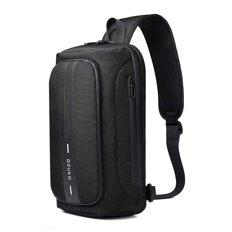 OZUKO Multifunction Men Chest Bag Anti-theft Male Sling Bags Waterproof Crossbody Messenger Bag USB Charging Outdoor Chest Pack - OZUKO.CN